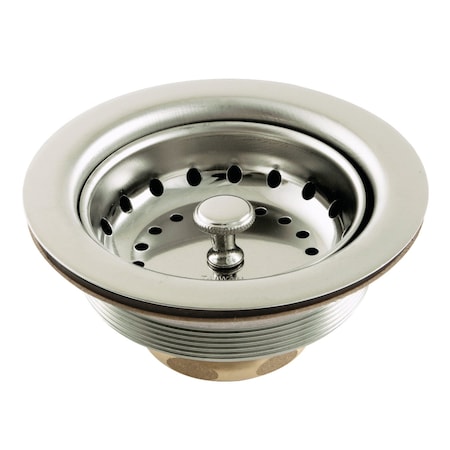 Gourmet Scape K111BPN Stainless Steel Kitchen Sink Basket Strainer, Polished Nickel K111BPN